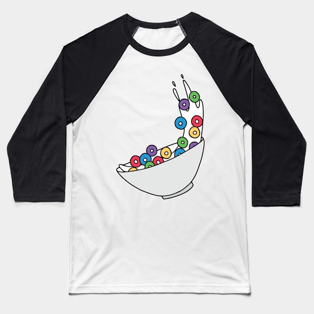 Spilling Cereal Sticker Baseball T-Shirt by murialbezanson